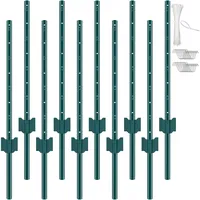 Vevor 10er-Set Zaunpfosten 91,44cm Weidezaunpfahl Zaunpfahl Metallzaunpfosten