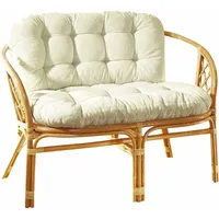 Home Affaire Sitzbank, aus handgeflochtenem Rattan, mit Kissen gelb