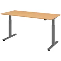 Bümö Schreibtisch Buche 180x80 cm, Gestell: Graphit - Büroschreibtisch