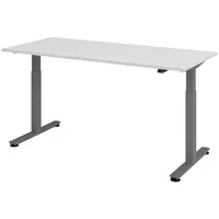 Bümö Schreibtisch grau 180x80 cm, Gestell: Graphit - Büroschreibtisch