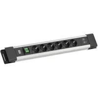 Bachmann Steckdosenleiste CONNECTUS 2 m Grau 6 St.