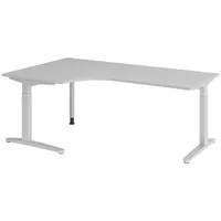 Bümö Schreibtisch Grau, Silber, Nachbildung: Rechteckig, 200x74x120 cm FSC