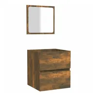 VidaXL Badschrank mit Spiegel 2-tlg. Räuchereiche