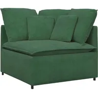 VidaXL Modulares Sofa Eckmodul mit Kissen Dunkelgrün 100 cm