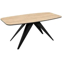 Mirjan24 Tisch, Eiche, Schwarz, Holzwerkstoff, Rechteckig,Rechteckig, 160x76x80 cm, Esszimmer,