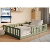 Kids Collective Bodenbett 140x200 cm mit Rausfallschutz & Lattenrost