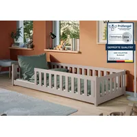 Kids Collective Kinderbett Bodenbett 90x190 cm mit Rausfallschutz &