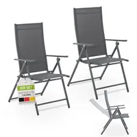 Juskys Gartenstuhl Calena 2er Set - 7-fach verstellbare Rückenlehne