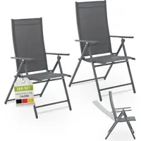 Juskys Gartenstuhl Calena 2er Set 7-fach verstellbar 55 x