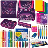 Herlitz Schulranzen Set Loop Plus Butterflies 14-teilig gefüllt
