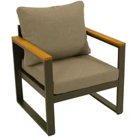 TPFGarden Gartensessel, Grau, Holz, 65x71x70 cm, Gartenmöbel, Gartenstühle, Gartenstühle