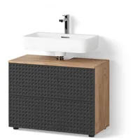 Livinity Livinity® Waschbeckenunterschrank Anthrazit gepunktet, 80 x 58.6 cm