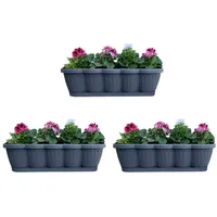 Hossi's Wholesale 3er Set 60cm Balkonkasten Pflanzkasten Anthrazit im