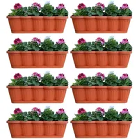 Hossi's Wholesale 8er Set Blumenkasten 60cm, Balkonkasten mit Wasserspeicher,
