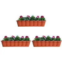 Hossi's Wholesale 3er Set 80cm Balkonkasten Pflanzkasten Terracotta im