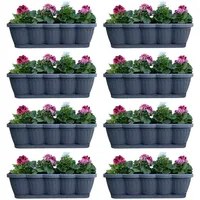 Hossi's Wholesale 8er Set Blumenkasten 60cm, Balkonkasten mit Wasserspeicher,