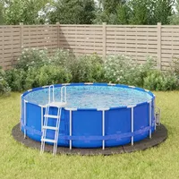 VidaXL Pool-Bodentuch Hellgrau Ø396 cm Polyester Geotextil