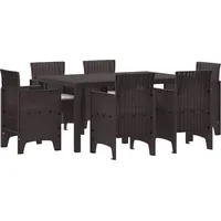 VidaXL Garten-Dining-Set 7-tlg. Braun