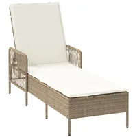 VidaXL Sonnenliege Beige und cremeweiß PE Rattan 157 x