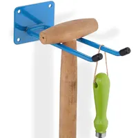 Relaxdays Gerätehalter Wand, Länge 24 cm, Doppelhaken, Wandhaken Garage,