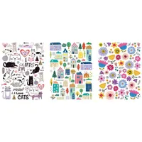 Rayher Dekoartikel Transfer-Sticker Rub on Flower Cat Home mehrfarbig