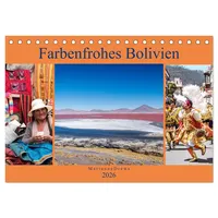 Calvendo Farbenfrohes Bolivien (Tischkalender 2026 DIN A5 quer), CALVENDO