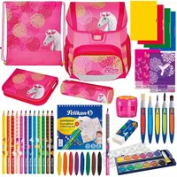 Herlitz Schulranzen Set Loop Plus Bloomy Horse 14-teilig gefüllt