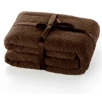 DecoKing Kuscheldecke 70x150 cm braun Decke Microfaser Wohndecke Tagesdecke