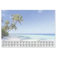 Sigel Schreibtischunterlage Beach 2026/2027/208 blau Papier 59,5 x 41,0