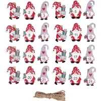 Rayher Adventszahlen Weihnachtswichtel Santa auf Holzklammer 25 Stück -