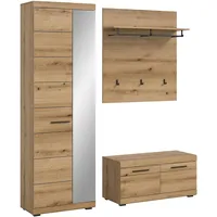 Xonox.home Garderobe Scout 3tlg. Set Garderobenkombination Garderobenschrank Garderobenmöbel Flurmöbel-Set