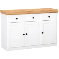 Homestyle4u Sideboard 122,5 x 82 x 42 cm Weiß