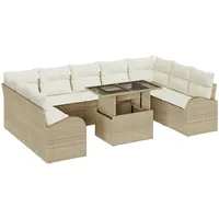 VidaXL Loungesofa Set 10-tlg. beige/creme