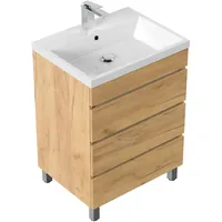Posseik Stand-Badmöbel Fellini 70 SoftClose mit 3 Schubladen Eiche