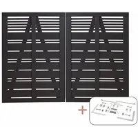 Plus Gartentor 200 x 140 cm Schwarz/Holz