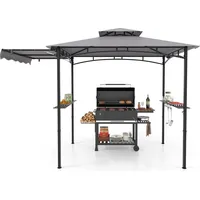 Costway Grillpavillon 3,18 x 1,53 m Grau/Schwarz