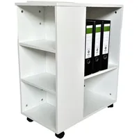 Jet-Line Druckertisch Büro Rollen Druckerständer Organizer Rollschrank Leon weiß