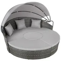 Tectake Sonneninsel Rattan grau