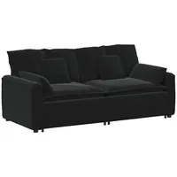 VidaXL Modulares Sofa mit Kissen schwarz