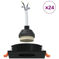 VidaXL Deckenleuchten Einbau-Spotlights 24 Stück Quadratisch GU10 Schwarz 91x91