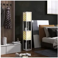 Homcom Stehlampe 2 Fächer E27 Weiß