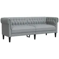 VidaXL Chesterfield-Sofa Hellgrau 201,5 x 74,5 x 74,5 cm
