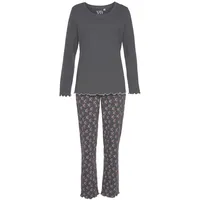 VIVANCE DREAMS Damen Pyjama anthrazit-bedruckt Gr.40/42