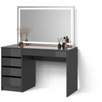 Livinity Livinity® Schminktisch Anthrazit, 120 cm mit LED-Spiegel