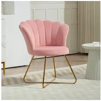 Homcom Sessel Loungesessel mit Armlehnen, Metallbeine, Rückenlehne im Lotus-Design,