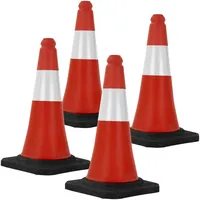 ECD Germany 4 Stück Verkehrskegel Pylone 51 cm Rot-Weiß