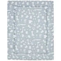 Alvi Krabbeldecke Zootiere puderblau, Blau