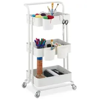 Relaxdays Rollwagen mit 3 Etagen Weiß