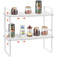 Vevor verstellbares Gewürzregal stehend 2 Etagen großes Fassungsvermögen Küchenregal,