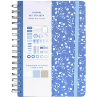 IDENA Notizbuch Floral Spiralbindung 78 Blatt 120g/m2 gepunktet